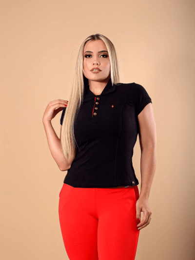 BABY LOOK GOLA POLO PIQUET CONFORT 